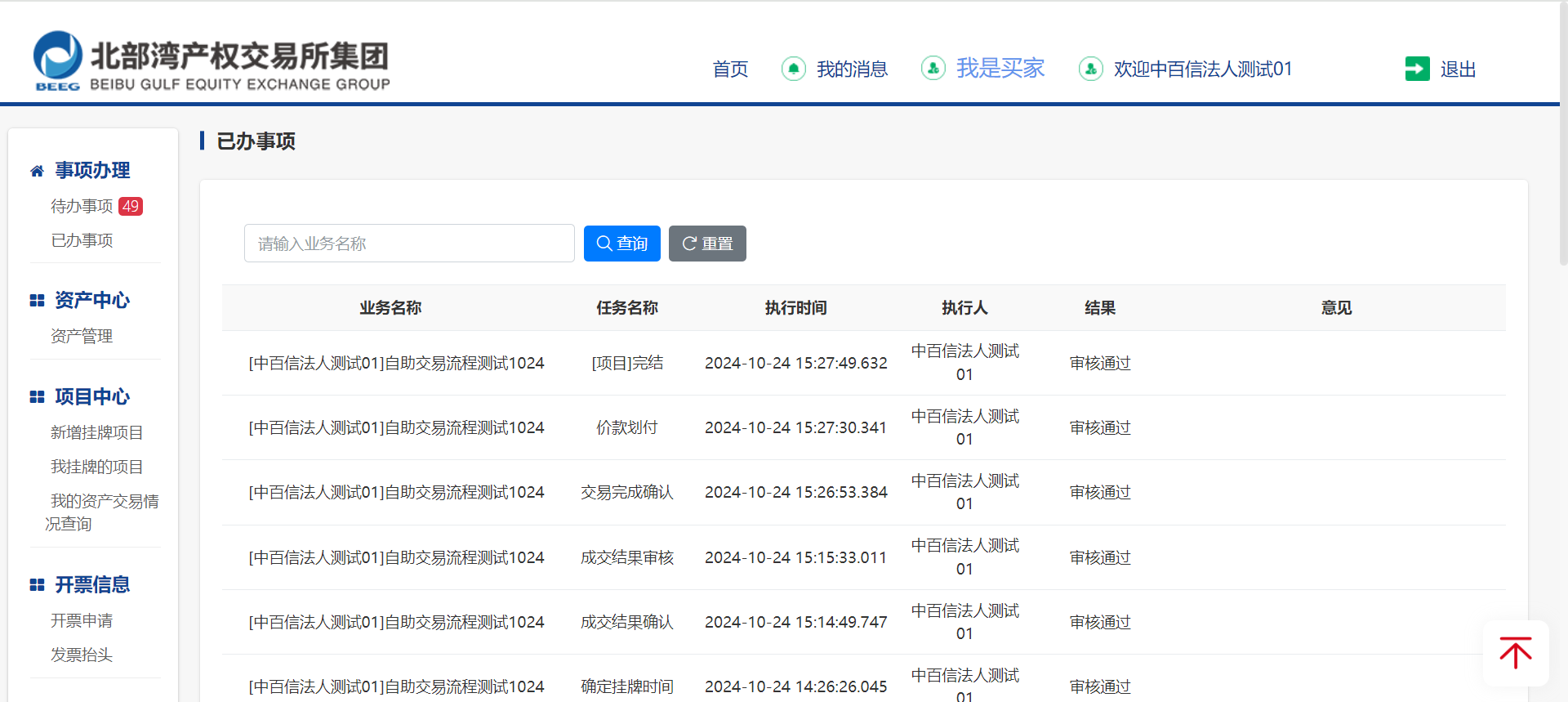 图8-2 已办事项页面